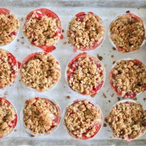 Mini Strawberry Rhubarb Crumble Pies Recipe